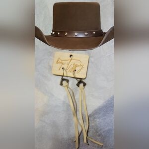 Keep It Gypsy Leather Tassels Dangle Earrings Sand Antiqued Hoops Rustic Metal